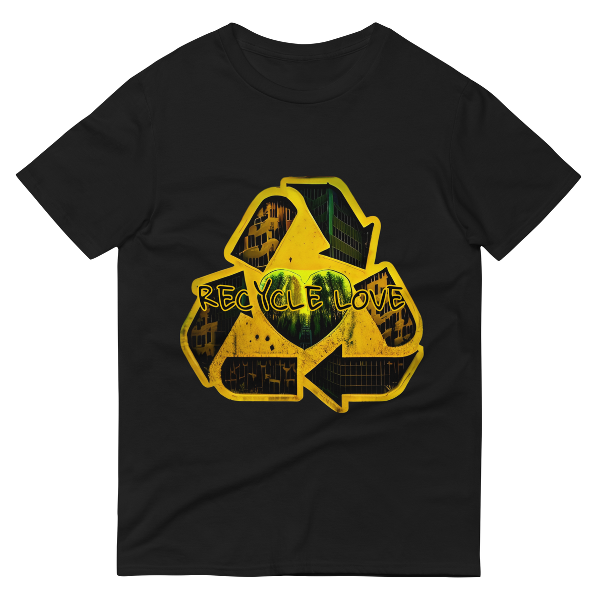 Recycle Love Unisex T- Shirt (Yellow Gold Logo)