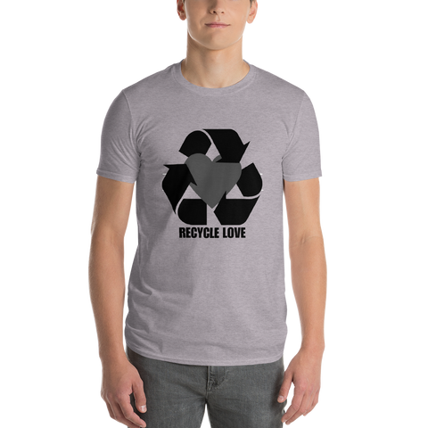 Men's Recycle Love T-Shirt (Black Logo)