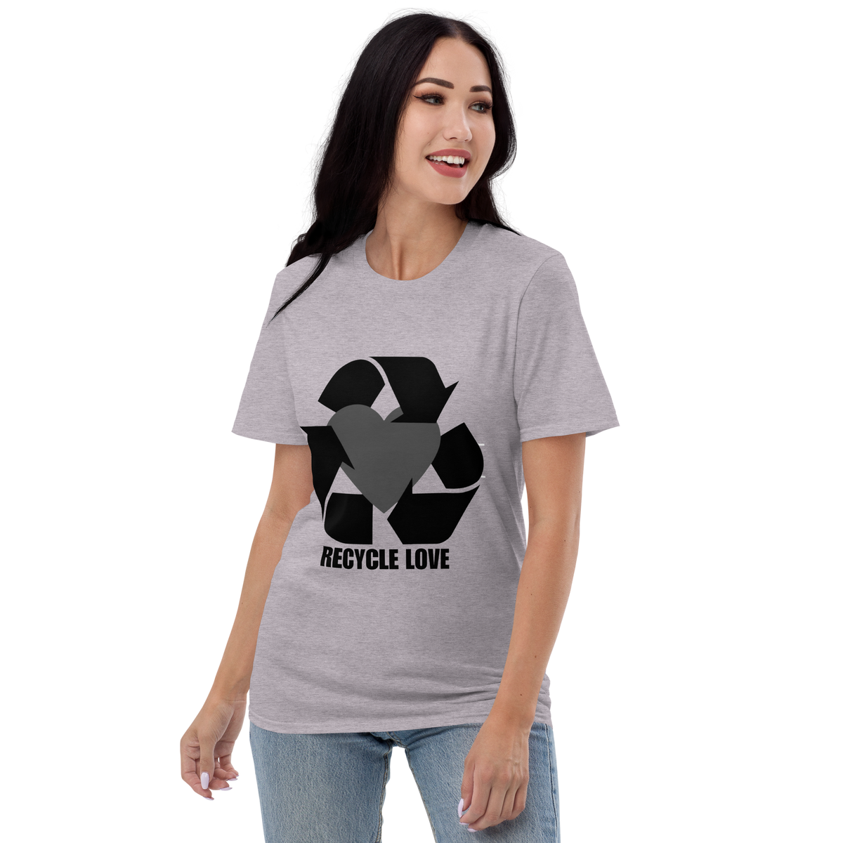 Women's Recycle Love T-Shirt (Black Logo)