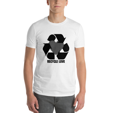 Men's Recycle Love T-Shirt (Black Logo)