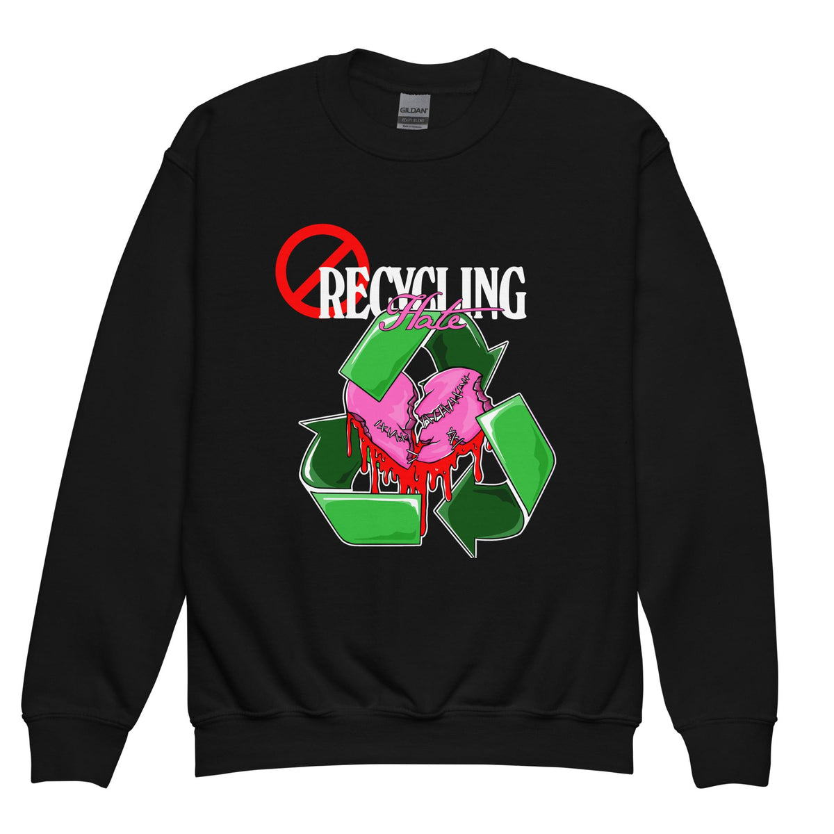 STOP Recycing  HATE - Youth crewneck sweatshirt