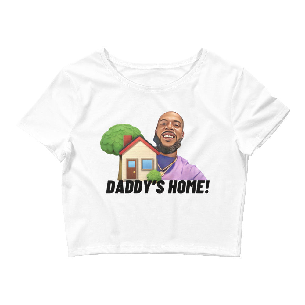 Daddy's Home Women’s Crop Tee - White